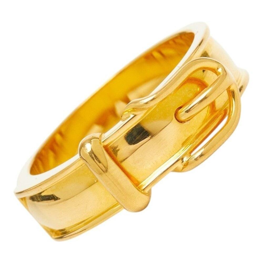 Hermes Ceinture Scarf Ring Gold Plated